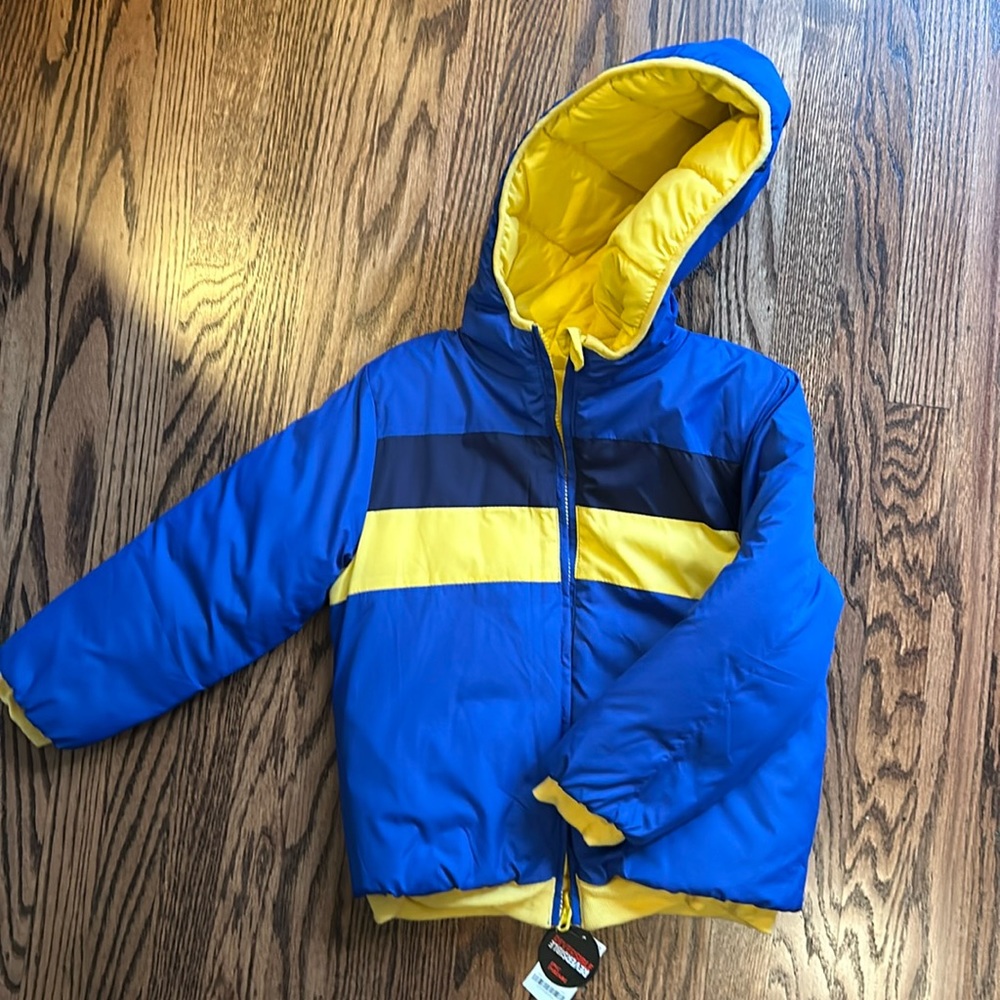 NWT Reversible Epic Threads Blue and Yellow Jacket (size 6 and size 7 available)